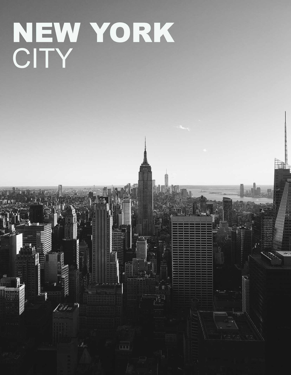 New York City Poster Empire State Building Wall Art Print, 18"x24", Unframed